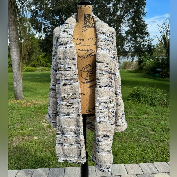 Anthropologie MOTH Oversized Cream Cabin Chloe Sweater Pockets Size Small - Picture 4 of 16